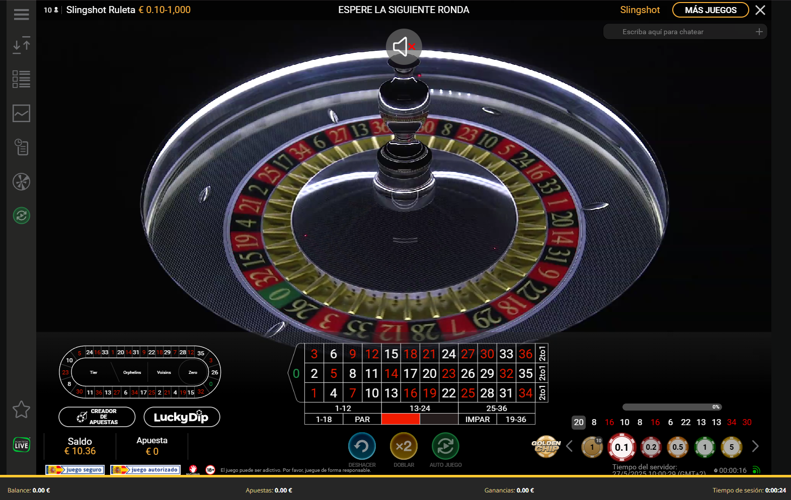 Ruleta Slingshot en YoCasino