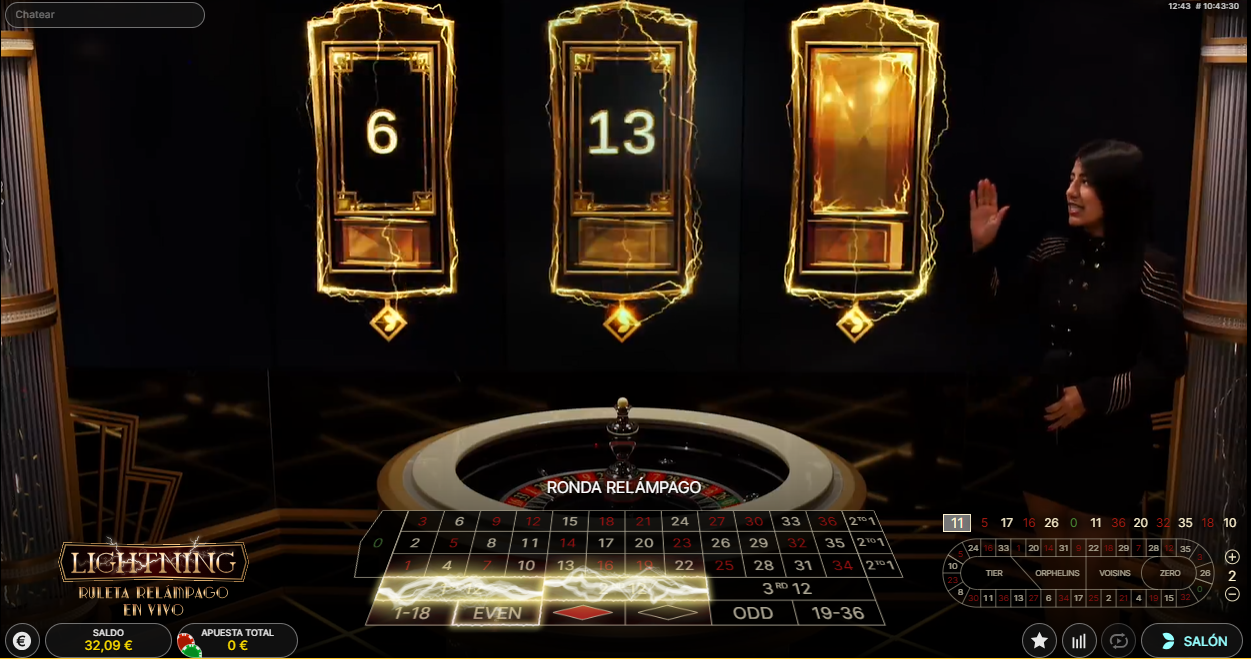 Crupier en Vivo y chat en directo en la Ruleta Rel&aacute;mpago de YoCasino