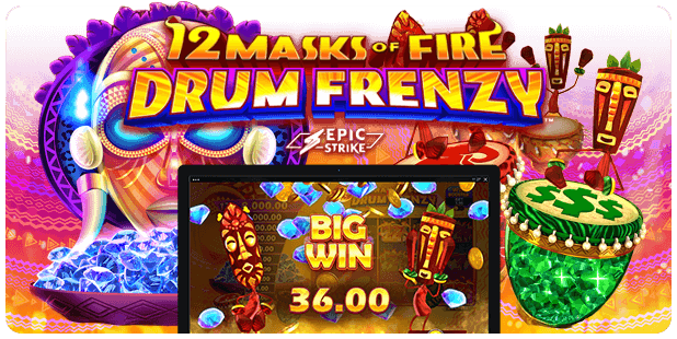 12 Masks of Fire Drum Frenzy en YoCasino